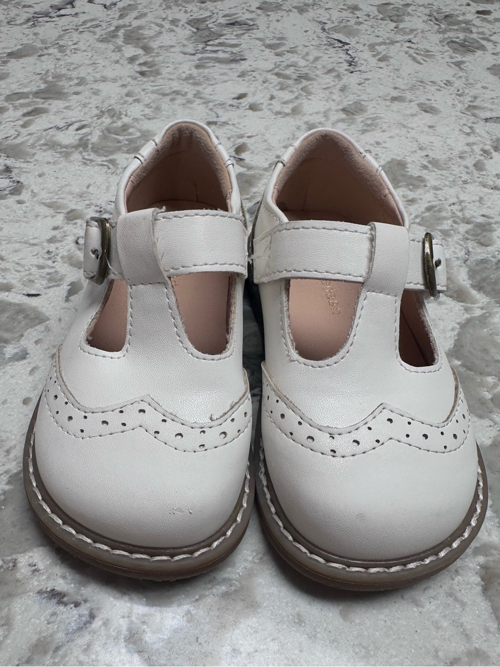NAADAM Cream T-Strap Brogue Kids Dress Shoes